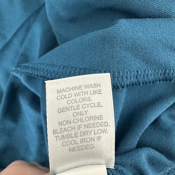 J Jill Wearever Collection Cardigan Size M Teal Blue Pleated One Button - Picture 12 of 13